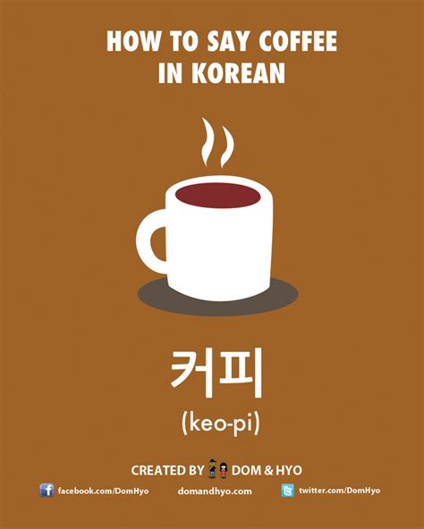 How to Say Coffee in Korean - Learn Korean with Fun & Colorful Infographics