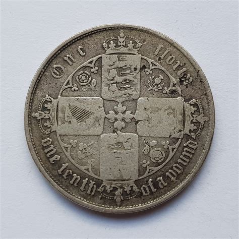 1857 Queen Victoria Silver Gothic Florin M J Hughes Coins