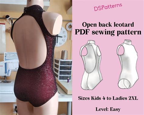 Diy Dance Leotard Sewing Pattern PDF Leotard With Open Back And High