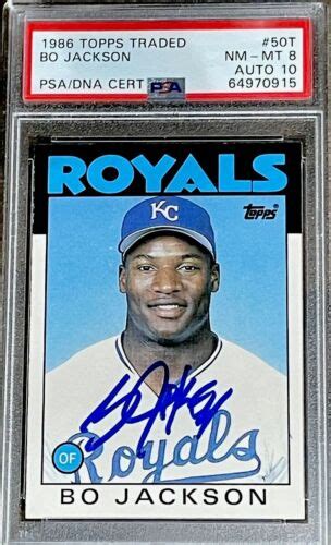 Topps T Traded Bo Jackson Rc Auto Psa Gem Mint Rookie