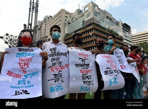 Dhaka Bangladesh May 19 2021 Journalist Holds A Demonstration In