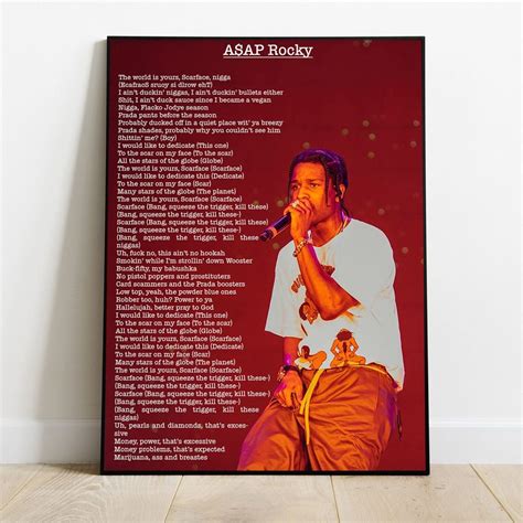 Asap Rocky Custom Lyrics #2 – Poster | Canvas Wall Art Print - John Sneaker