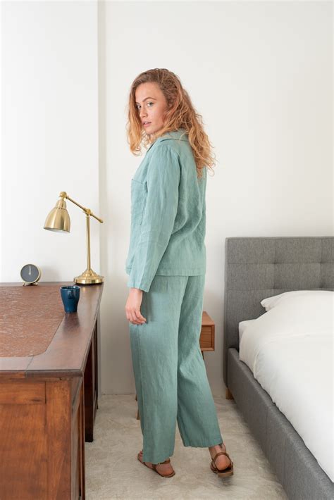 Linen Pajamas Set Linen Sleep Wear Linen Nightwear Etsy