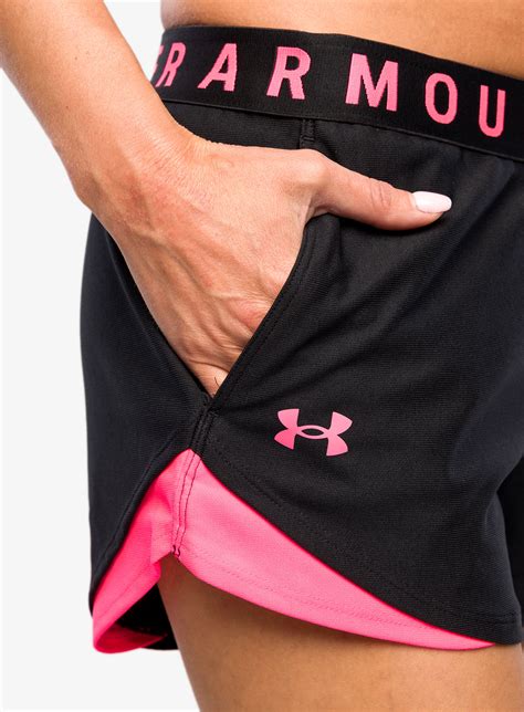 Spodenki Damskie Under Armour Play Up Shorts 3 0 Black Cerise