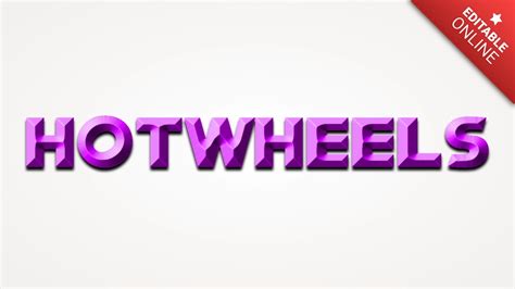 Hotwheels Efecto Biselado Morado Generador De Efectos De Texto