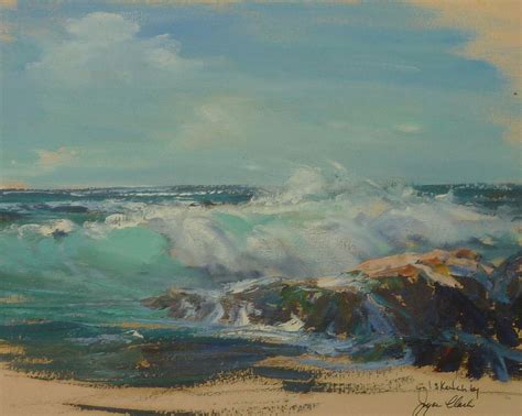 Joyce Clark 1916 2010 American Listed Artist Seascape Oil On Paper