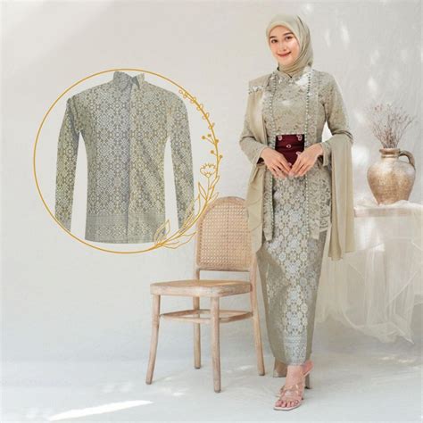 Jual Batik Couple Termurah Kebaya Couple Wisuda Kutubaru Modern Set