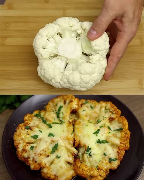 Roasted Cauliflower Steaks With Cheese And Peppers Greenku Recipes