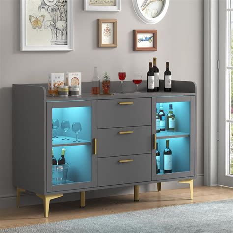 Amazon Gyfimoie Wine Bar Cabinet With Drawers Home Coffee