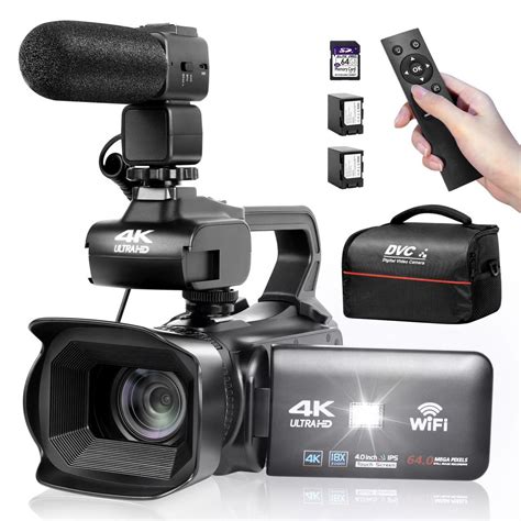 Ultra HD 4K Videokamera Med 18X Digital Zoom, 64MP Digital Videokamera ...