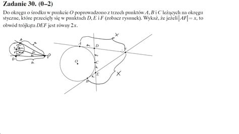 Do Okr Gu O Rodku W Punkcie O Poprowadzono Z Trzech Punkt W A B I