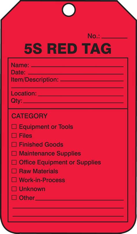 Amazon 5S RED TAG Industrial Scientific