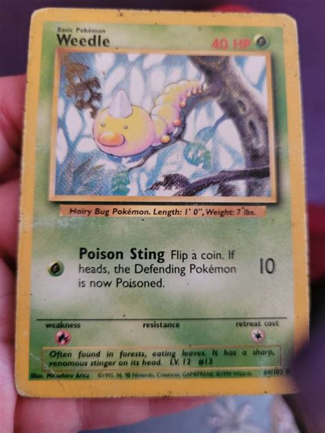 1995 Weedle Basic Pokémon Card - Etsy