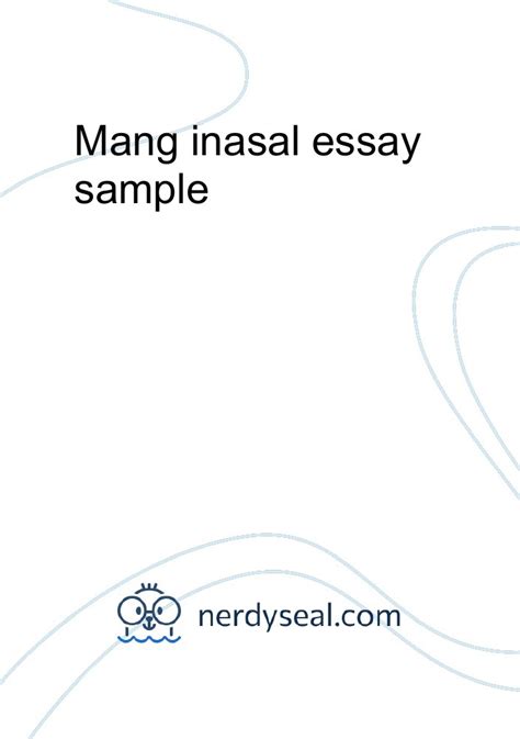 Mang Inasal Essay Sample 521 Words Nerdyseal