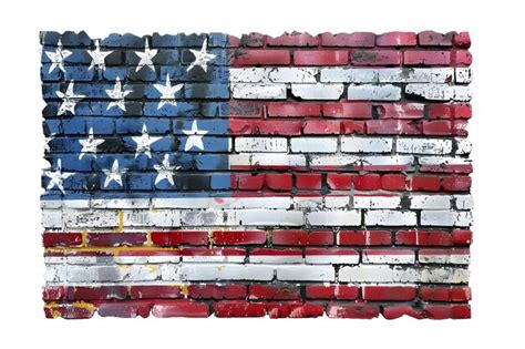 America Flag Painted In Brick Wall Png Image Premium Ai Generated Image