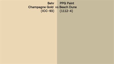 Behr Champagne Gold Icc 93 Vs Ppg Paint Beach Dune 1112 4 Side By