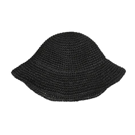 Floppy Straw Sun Hat Foldable Packable Wide Brim Summer Beach Hat Crochet Bucket Hat For Women