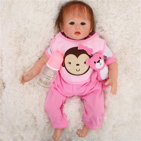 DOLLMAI in Cartoon monkey clothes 19"49cm soft silicone vinyl reborn baby girl dolls soft kit ...