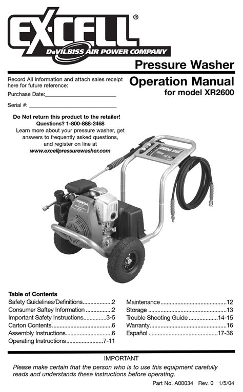 Honda Xr2600 Pressure Washer Parts Diagram Reviewmotors Co