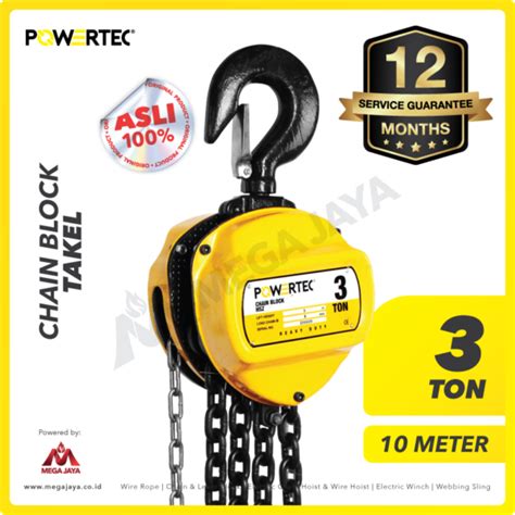 Dapatkan Produk Chain Block Powertec 3 T X 10 M 8mm Harga Terjangkau