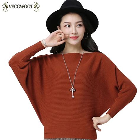 Autumn Winter New Bat Sleeve Inner Wear Sweater Women Pullover Knitted