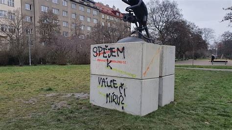 A Dream For War Or Peace A Vandal Spray Painted A Goblin Statue With