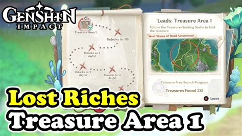 Treasure Area Seelie Locations Lost Riches Event Genshin Impact Youtube