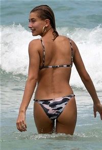 Hailey Baldwin Thong Bikini Beach Candids