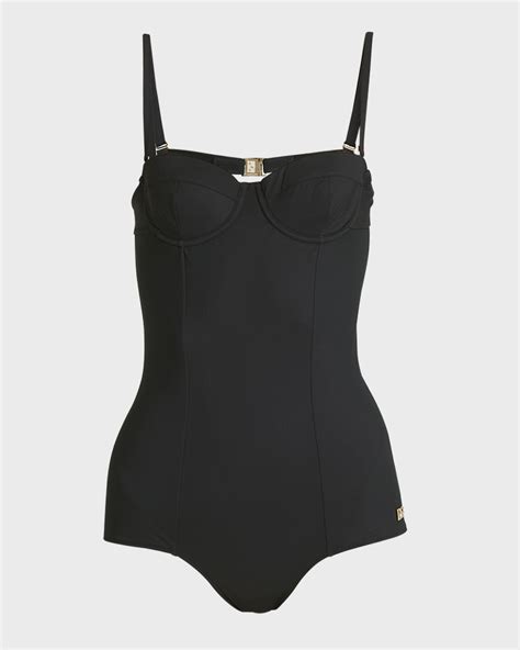 Dolceandgabbana Solid Balconette One Piece Swimsuit Neiman Marcus