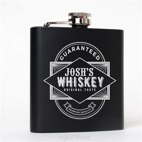 Groomsmen Gifts Flasks - Personalized Black & Silver Flask | Groomsmen ...