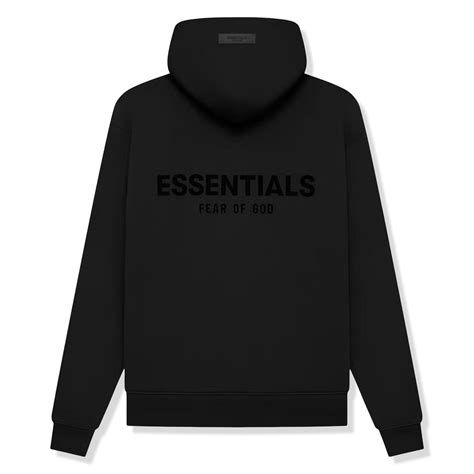 Fear Of God Essentials Black Hoodie Ss22 Crepslocker