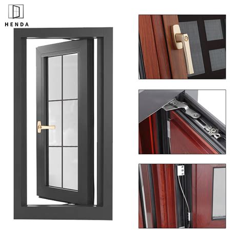 Casement Aluminum Window With Customized Double Glazing Tinted Glass