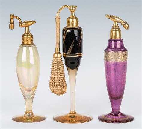 Lot 497 12 Art Deco Perfume Bottles Vases Incl Czechoslovakia