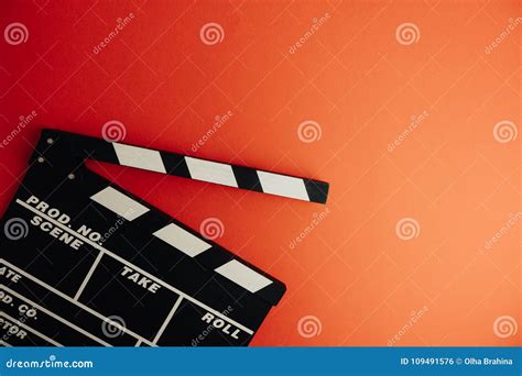 Cinema Minimal Concept Watching Film In The Cinema Clapper Board On