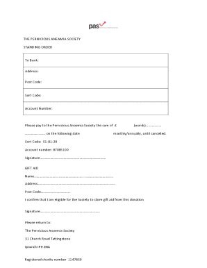 Fillable Online Standing Order Form Docx Fax Email Print PdfFiller