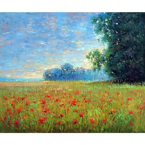 Hand Painted Oil paintings Claude Monet Canvas art Oat Fields High ...