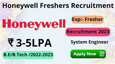 Honeywell Freshers Recruitment 2023 For System Engineer Be Graduates