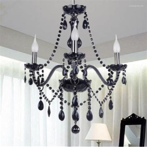 Chandeliers modern black crystal chandelier light for living room ...