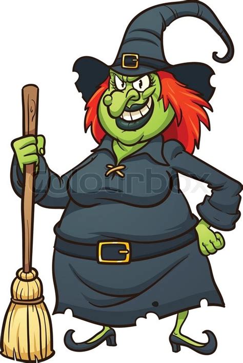 Evil cartoon witch. Vector ... | Stock vector | Colourbox