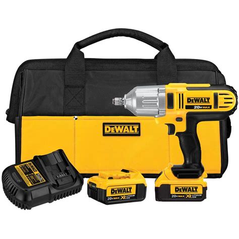 DEWALT 20 Volt MAX Lithium Ion Cordless 1 2 In Impact Wrench Kit With