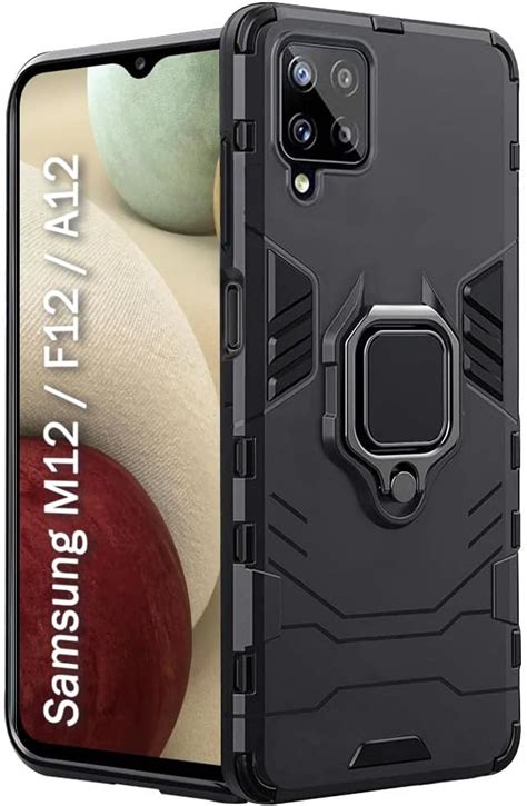 Thetkart Back Cover For Samsung Galaxy M12 F12 A12 Poly Carbonateblack