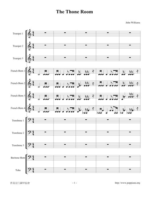 John Williams Star Wars The Thorne Room 琴谱 五线谱pdf 香港流行钢琴协会琴谱下载 ★