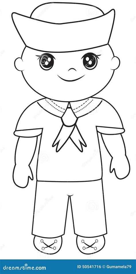 Sailor Coloring Page Royalty-Free Stock Image | CartoonDealer.com #50541778