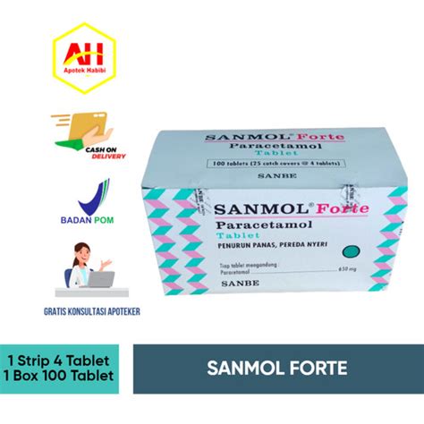 Jual Sanmol Forte Tablet Per Strip Isi Tablet Stp Box Kab