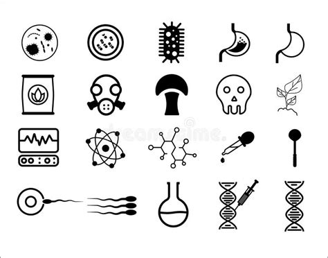 Biology Icon Set Vector Stock Illustration Illustration Of Flat