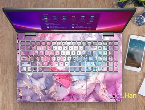 Hp Notebook Laptop Skins Personalized Customizable Pink Marble Etsy