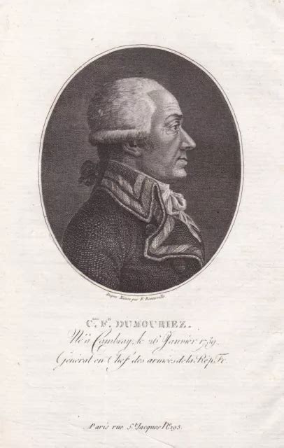 CHARLES FRANCOIS DUMOURIEZ PREMIERE République Français Général Gravure