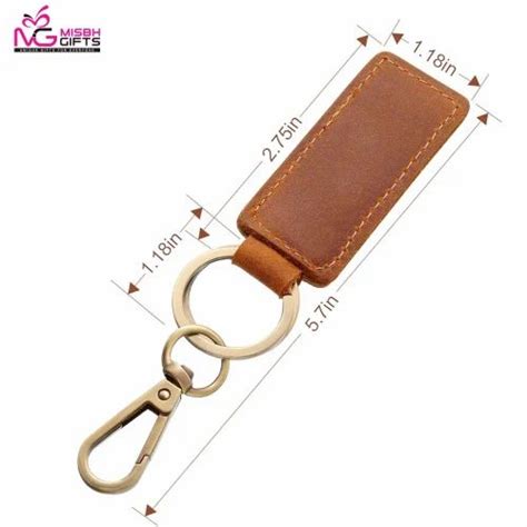 Brown Leather Keychain Packaging Type Packet Size 2 75 Inches At Rs