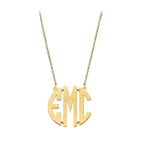 Small 10K Gold Block Letter Monogram Necklace - Necklaces