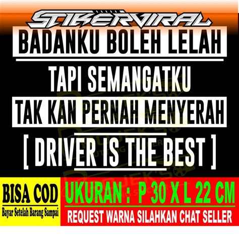 Jual Stiker Mobil Stiker Tulisan Kata Kata Badanku Boleh Lelah Shopee